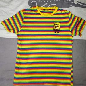 Rainbow spongebob tee shirt